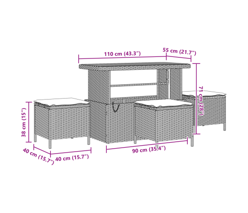 13 Elementu Dārza Dīvānu Komplekts Ar Spilveniem Bēšā Poli Rotangpalma Akācijas Vidaxl