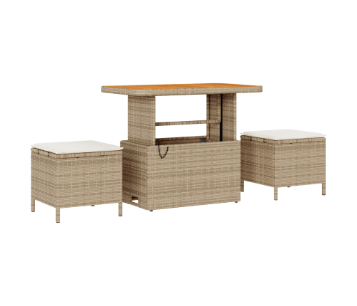 10 Gabalu Dārza Dīvānu Komplekts Ar Spilveniem Bēšā Poli Rotangpalmas Akācijā Vidaxl