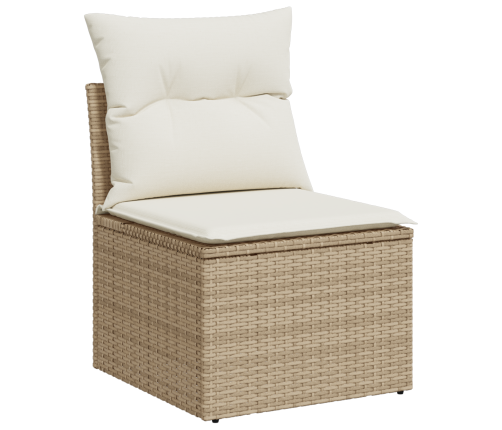 12 Gabalu Dārza Dīvānu Komplekts Ar Spilveniem Bēšs Poli Rotangpalmas Acacia Vidaxl