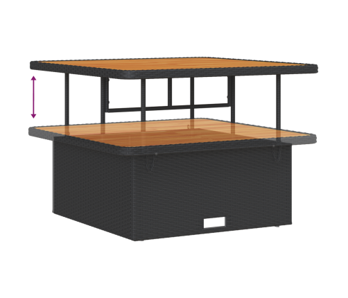 12 Daļu Dārza Dīvānu Komplekts Ar Spilveniem Melnā Poli Rotangpalma Akācija Vidaxl