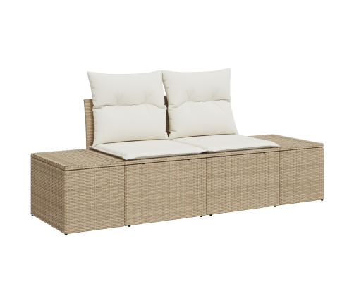 12 Daļu Dārza Dīvānu Komplekts Ar Spilveniem Bēšs Poli Rotangpalma Akācija Vidaxl