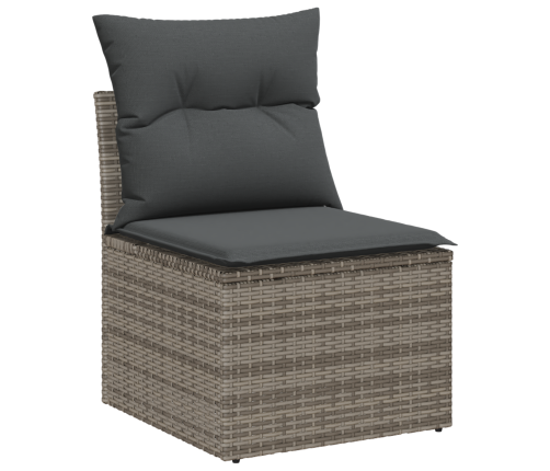 11 Daļu Dārza Dīvānu Komplekts Ar Spilveniem Pelēks Poli Rotangpalma Akācija Vidaxl