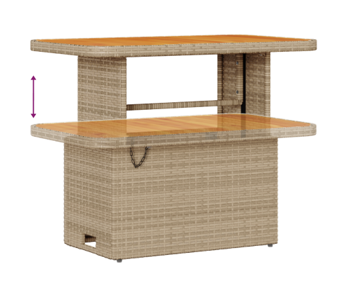 10 Gabalu Dārza Dīvānu Komplekts Ar Spilveniem Bēšā Poliratanā Akācija Vidaxl