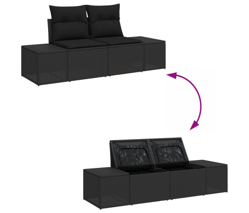 10 Gabalu Dārza Dīvānu Komplekts Ar Spilveniem Melns Poli Rotangpalmas Akācija Vidaxl