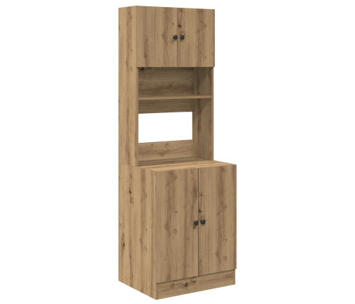 Virtuves Skapis Mākslinieku Ozols 60X50X180 Cm Tīrs Koks Vidaxl