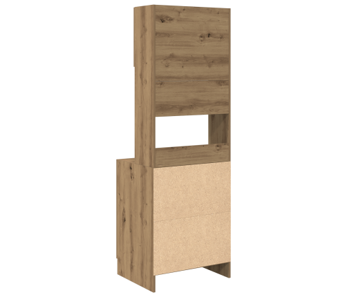 Virtuves Skapis Mākslinieku Ozols 60X50X180 Cm Tīrs Koks Vidaxl