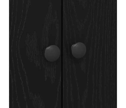 Virtuves Skapis Melnais Ozols 60X50X180 Cm Inženierijas Koks Vidaxl