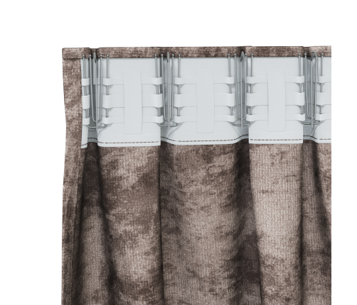 Zīda Aizkari 2 Gab. Ar Acs Slēgu Kapućino 245X140 Cm Vidaxl