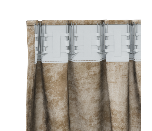 Zīda Aizkari 2 Gab. Ar Stieņa Kabatu Šampanietis 225X140 Cm Vidaxl