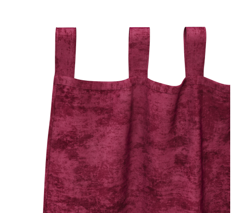 Zīda Aizkari 2 Gab. Ar Acīm Vīna Sarkans 245X140 Cm Vidaxl