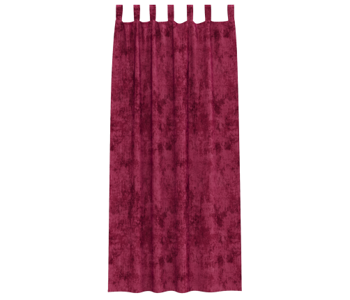 Zīda Aizkari 2 Gab. Ar Acīm Vīna Sarkans 245X140 Cm Vidaxl