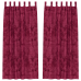 Zīda Aizkari 2 Gab. Ar Acīm Vīna Sarkans 245X140 Cm Vidaxl