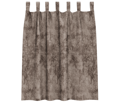 2 Gab. Samta Aizkari Ar Acu Caurumiem Kafijas 140X140 Cm Vidaxl