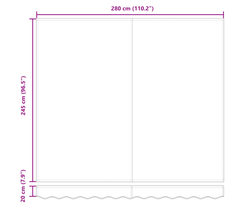 Vidaxl Sarkanā Nojume 300 X 250 Cm Rāmim