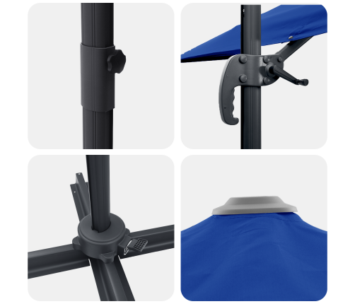 Zils Cantilever Lietussargs Zils Poliesters, Pulverkrāsots Tērauds Vidaxl