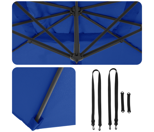 Zils Cantilever Lietussargs Zils Poliesters, Pulverkrāsots Tērauds Vidaxl