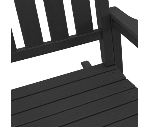 Vidaxl Dārza Šūpuļkrēsls Melnā Krāsā 70X92X107 Cm Hdpe