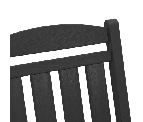 Vidaxl Dārza Šūpuļkrēsls Melnā Krāsā 70X92X107 Cm Hdpe