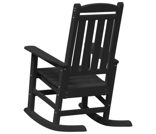 Vidaxl Dārza Šūpuļkrēsls Melnā Krāsā 70X92X107 Cm Hdpe