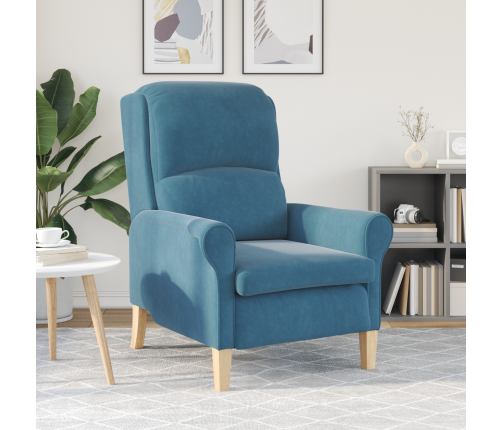 Zils Atzveltnes Krēsls Zils Audums, Koks Standarts Ergonomisks Vidaxl