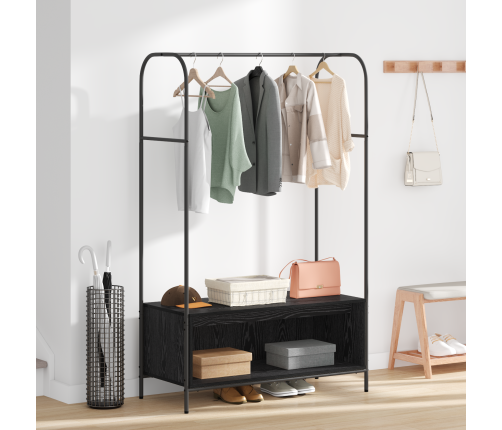 Vidaxl Drēbju Plaukts Ar Plauktiem Melnā Ozolā 100X44X160 Cm