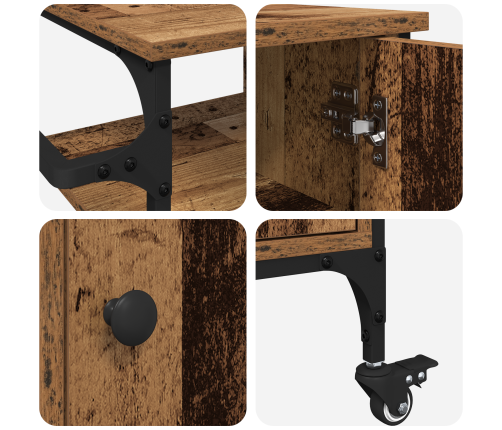 Vidaxl Virtuves Ratiņi, Vecs Koks, 87,5X38,5X84,5 Cm, Uzlabots Koks