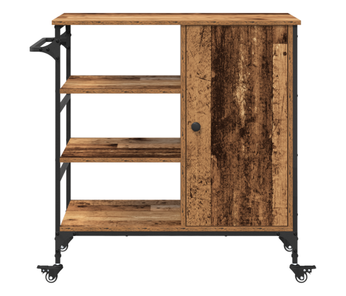 Vidaxl Virtuves Ratiņi, Vecs Koks, 87,5X38,5X84,5 Cm, Uzlabots Koks