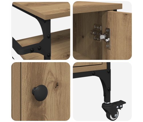 Virtuves Ratiņš Amatnieku Ozols 87.5X38.5X84.5 Cm Inženierijas Koks Vidaxl