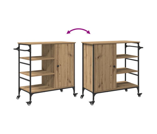 Virtuves Ratiņš Amatnieku Ozols 87.5X38.5X84.5 Cm Inženierijas Koks Vidaxl