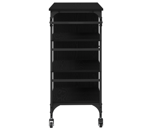 Virtuves Ratiņi Melna Ozola 87.5X38.5X84.5 Cm Inženierijas Koks Vidaxl