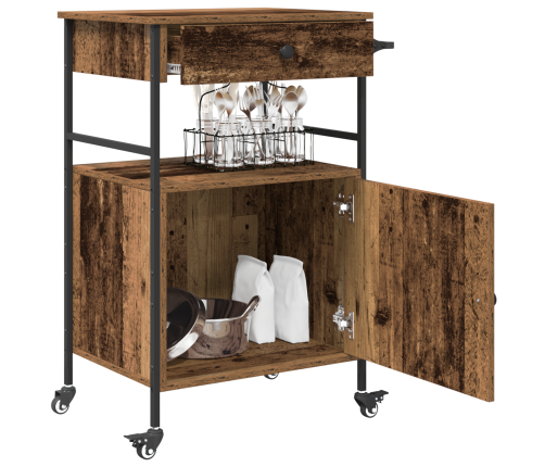 Virtuves Ratiņi Vecais Koks 56X43X89.5 Cm Inženiertehniskais Koks Vidaxl