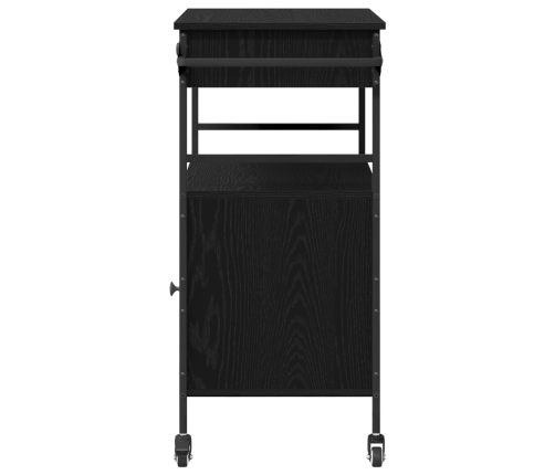 Virtuves Ratiņi Melns Ozols 56X43X89.5 Cm Vidaxl