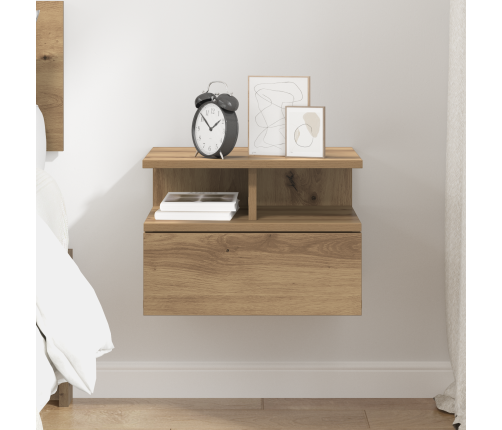 Vidaxl Piekaramais Naktsgaldiņš Mākslinieciskajā Ozolā 40X31X27 Cm