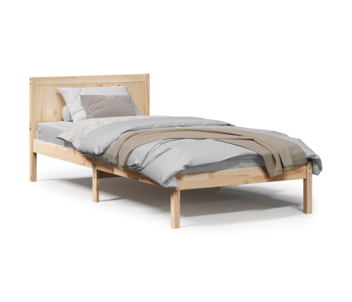 Vienvietīga Priedes Koka Gultas Rāmis Dabisks Cietais Priežu Koks Vidaxl