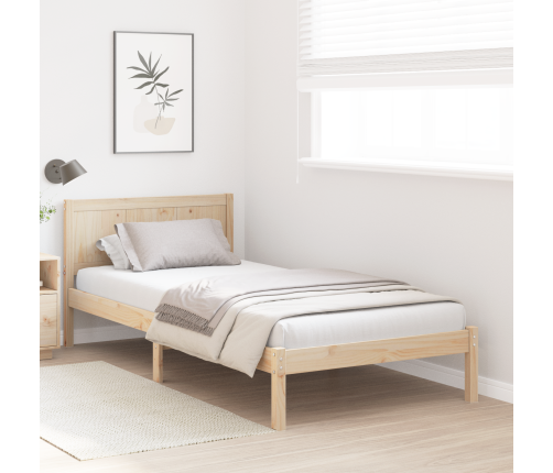 Vienvietīga Priedes Koka Gultas Rāmis Dabisks Cietais Priežu Koks Vidaxl