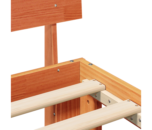 Gultas Rāmis Ar Galvas Balstu Vaska Brūns 160X200 Cm Masīvkoks Vidaxl