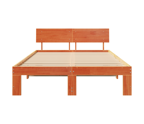 Gultas Rāmītis Ar Galvas Daļu Vaskota Brūnā 120X190 Cm Masīvkoks Priede Vidaxl