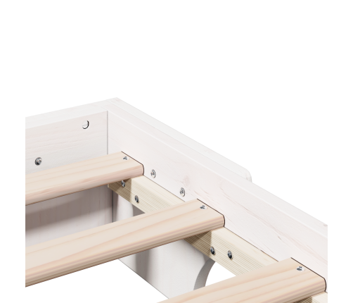 Vidaxl Gultas Rāmis Balts Cietais Koks 120 X 200 Cm Taisnstūris