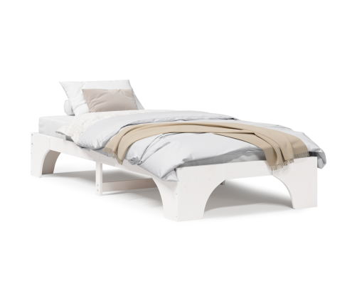 Vienvietīga Gultas Rāmis Balts Masīvkoka Priede 75 X 190 Cm Vidaxl