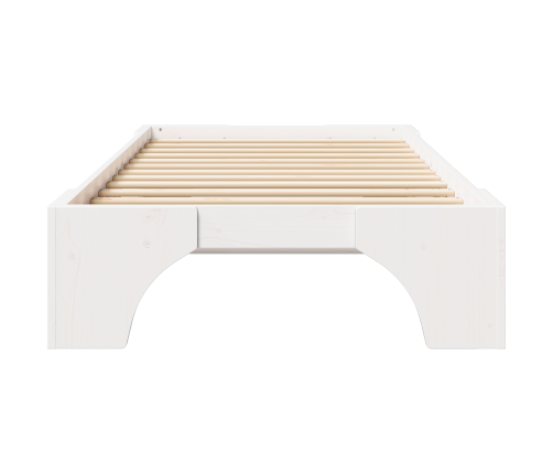 Vienvietīga Gultas Rāmis Balts Masīvkoka Priede 75 X 190 Cm Vidaxl