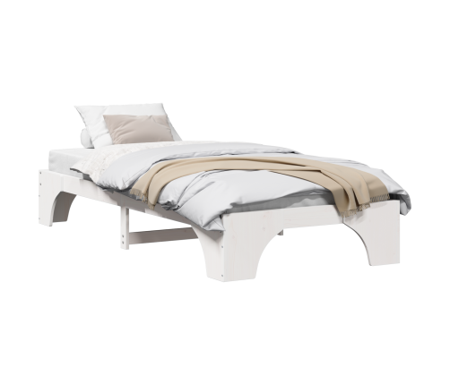 Vienvietīga Gultas Rāmis Balts Masīvkoka Priede 75 X 190 Cm Vidaxl