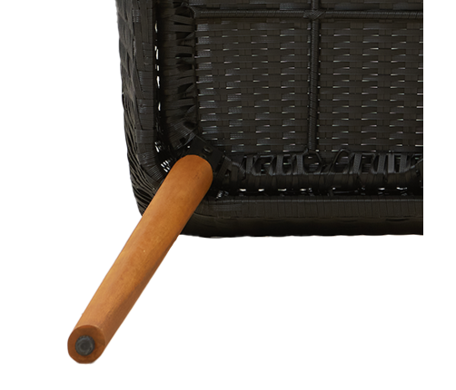 7 Gabalu Dārza Ēdamgalds Melnā Polirotangā Vidaxl