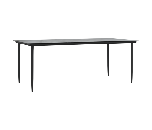 9 Gabalu Dārza Galds Melnā Polietilēna Rotangpalmas Vidaxl