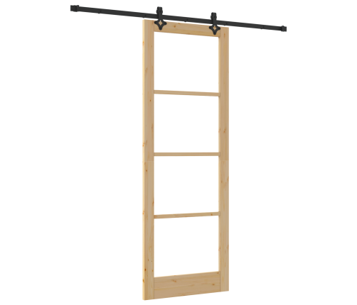 Bīdāmās Durvis Ar Aprīkojuma Komplektu 83X232 Cm Masīvkoks Priede Vidaxl