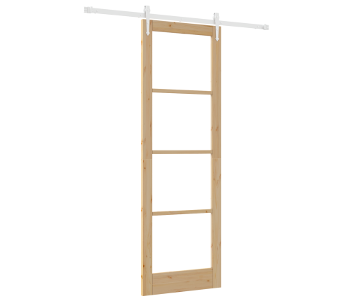 Bīdāmās Durvis Ar Uzstādīšanas Komplektu 78X232 Cm Priedes Koks Vidaxl