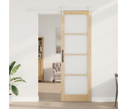 Bīdāmās Durvis Ar Uzstādīšanas Komplektu 78X232 Cm Priedes Koks Vidaxl