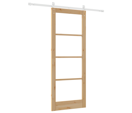 Bīdāmās Durvis Ar Aparatūras Komplektu 83X211 Cm Masīvkoks Priežu Vidaxl