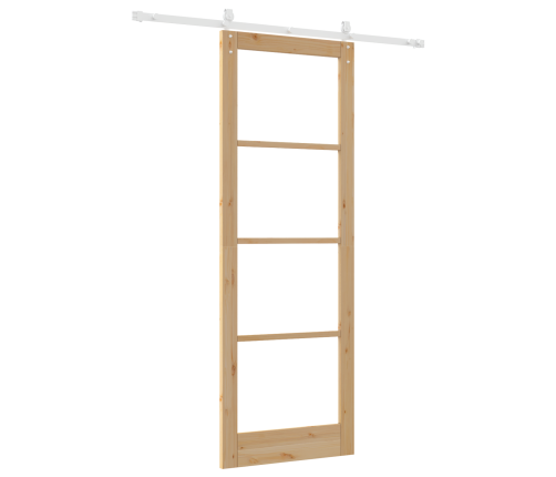 Bīdāmās Durvis Ar Detaļu Komplektu 83X232 Cm Cietā Koka Priede Vidaxl