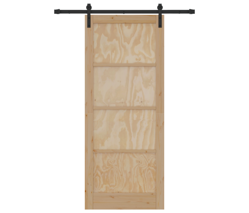 Bīdāmās Durvis Ar Aparatūras Komplektu 86X211 Cm No Cietās Koksnes Priedes Vidaxl