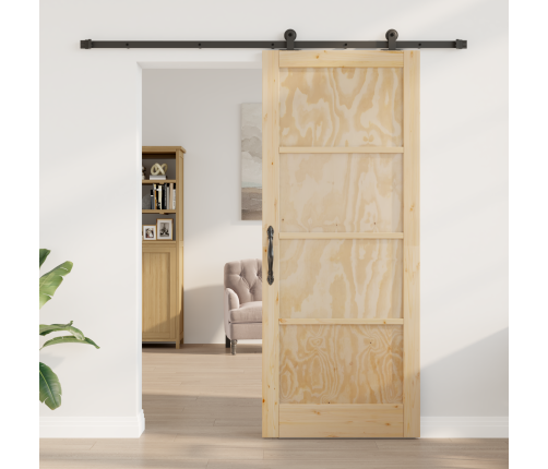 Bīdāmās Durvis Ar Aparatūras Komplektu 'Orkdal'cietā Koka Priede Vidaxl